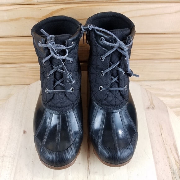 Sperry Duck Rain Boots Women's 7M Black Syren Gulf Quilted Waterproof STS85251 - Picture 8 of 12